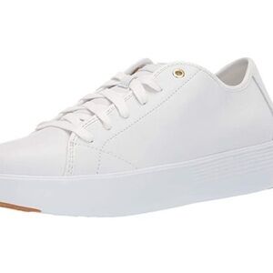 NEW - COLE HAAN - Grand Court Flatform White Leather Sneaker - 8